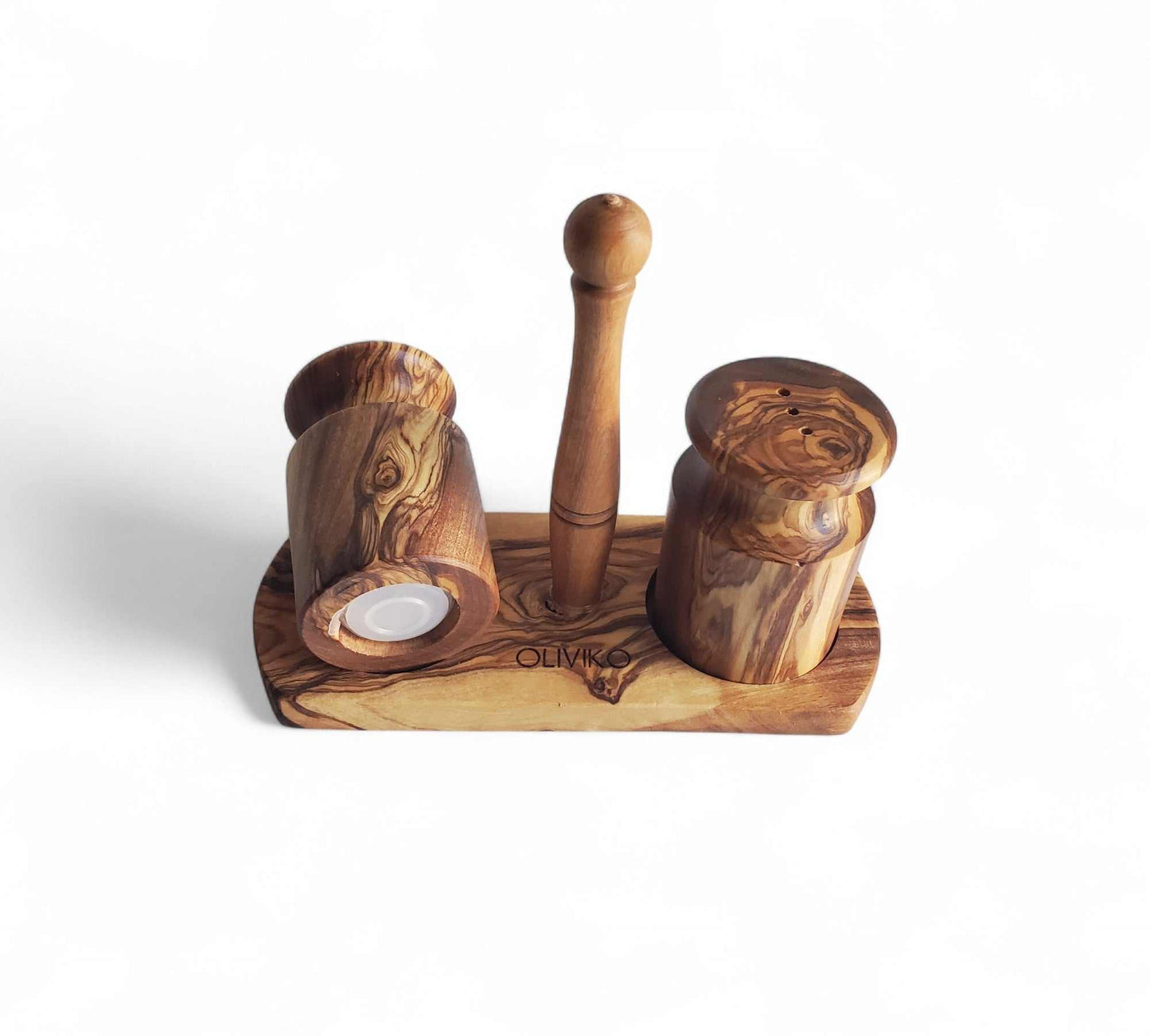 OLIVIKO Olive Wood Salt and Pepper Shaker eco-friendly kitchen accessory