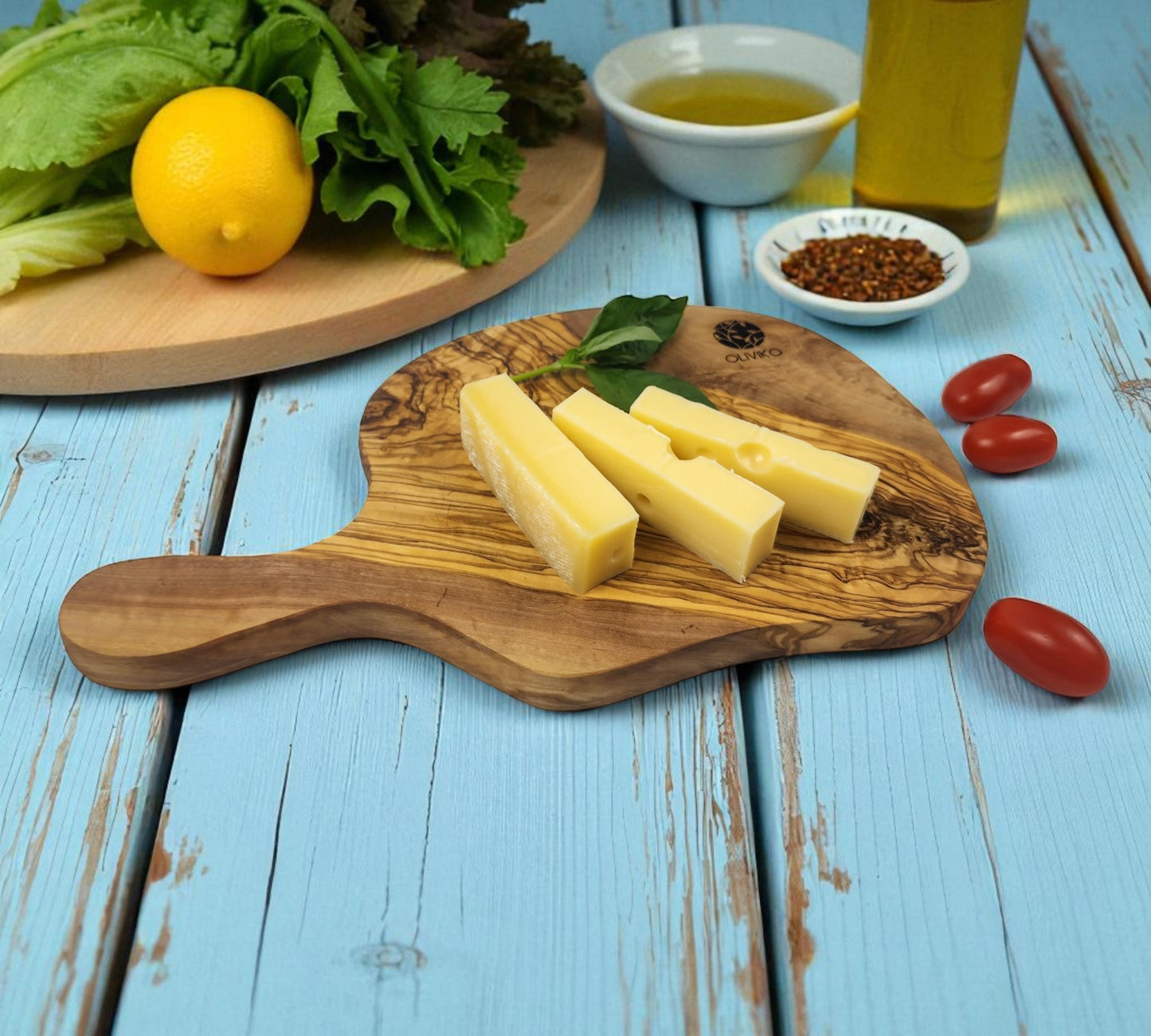 Handmade 100% Olive Wood Cutting Board, Chopping Bread, Fruit, Meat 12.5 L x 7.25 W inch / 30 L x 18 W cm