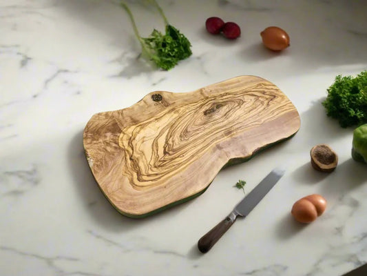 OLIVIKO Handmade 100% Olive Wood Cutting Board 16 L x 8 W inch / 40 L x W 20cm