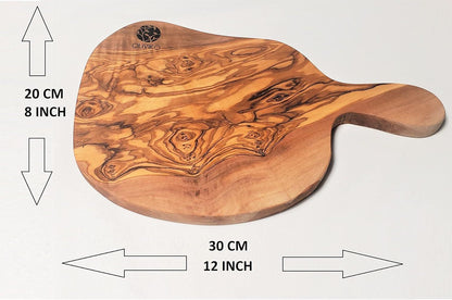 Handmade 100% Olive Wood Cutting Board, Chopping Bread, Fruit, Meat 12.5 L x 7.25 W inch / 30 L x 18 W cm