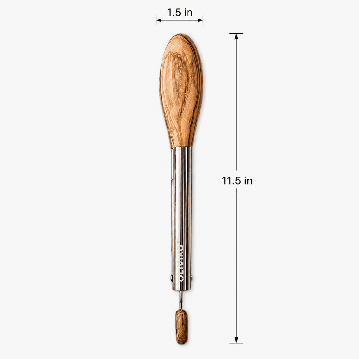 OLIVIKO Olive Wood & Stainless Steel Kitchen Utensils Tongs – 11.5"