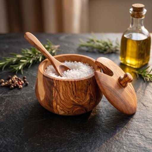 OLIVIKO™ Olive Wood Sugar Box Container With Lid
