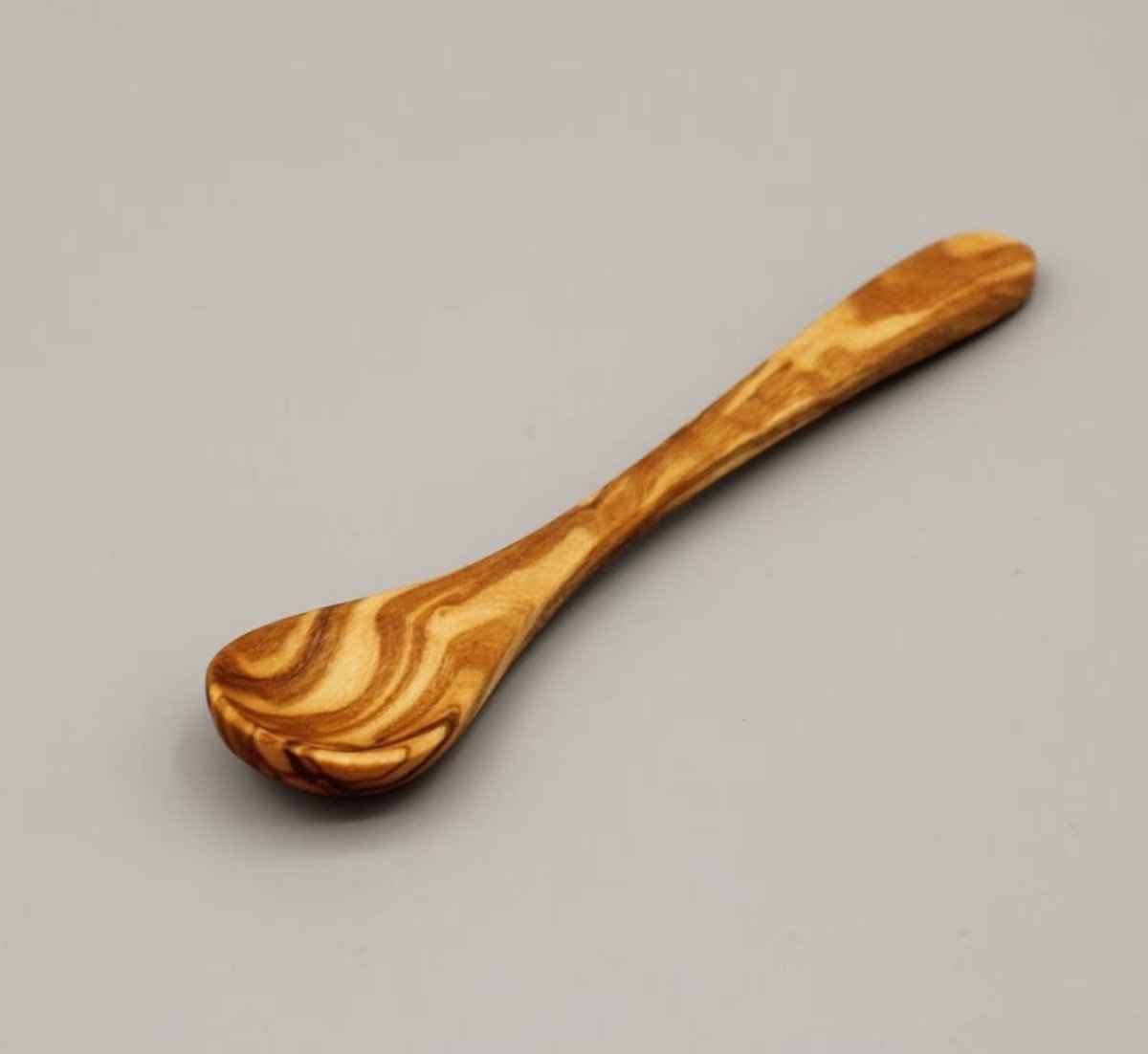 OLIVIKO Handcrafted Olive Wood Sugar & Spice Spoons – Set of 3 (5.5 in)