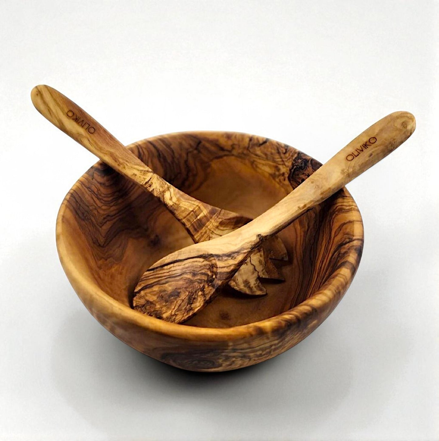 OLIVIKO 100% Handmade Olive Wood Bowl, salad Bowl, snack Bowl 8 / 20 cm inch Bowl