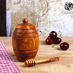 Olive Wood Honey Jars
