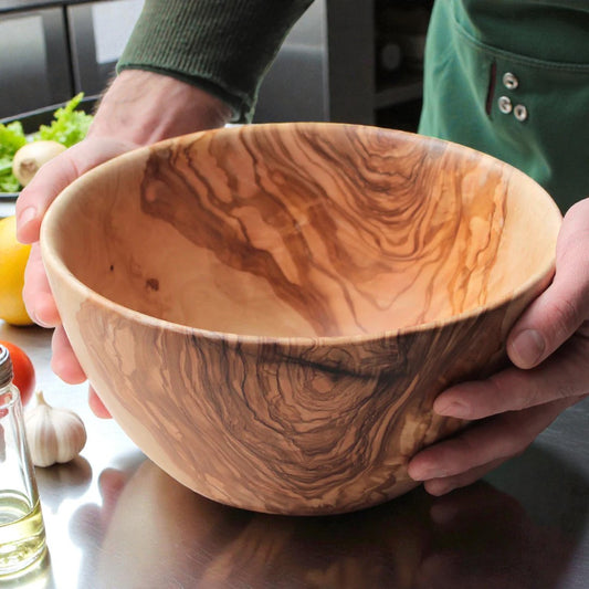 OLIVIKO Olive Wood Bowls Handmade | Natural Wooden Serving Bowls Salad Bowl – OLIVIKO