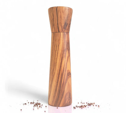 Olive Wood Mill with a Ceramic Mechanism, Grinder ( Salt, Pepper, Coffee, dried herbs and many spices) 9 inch height