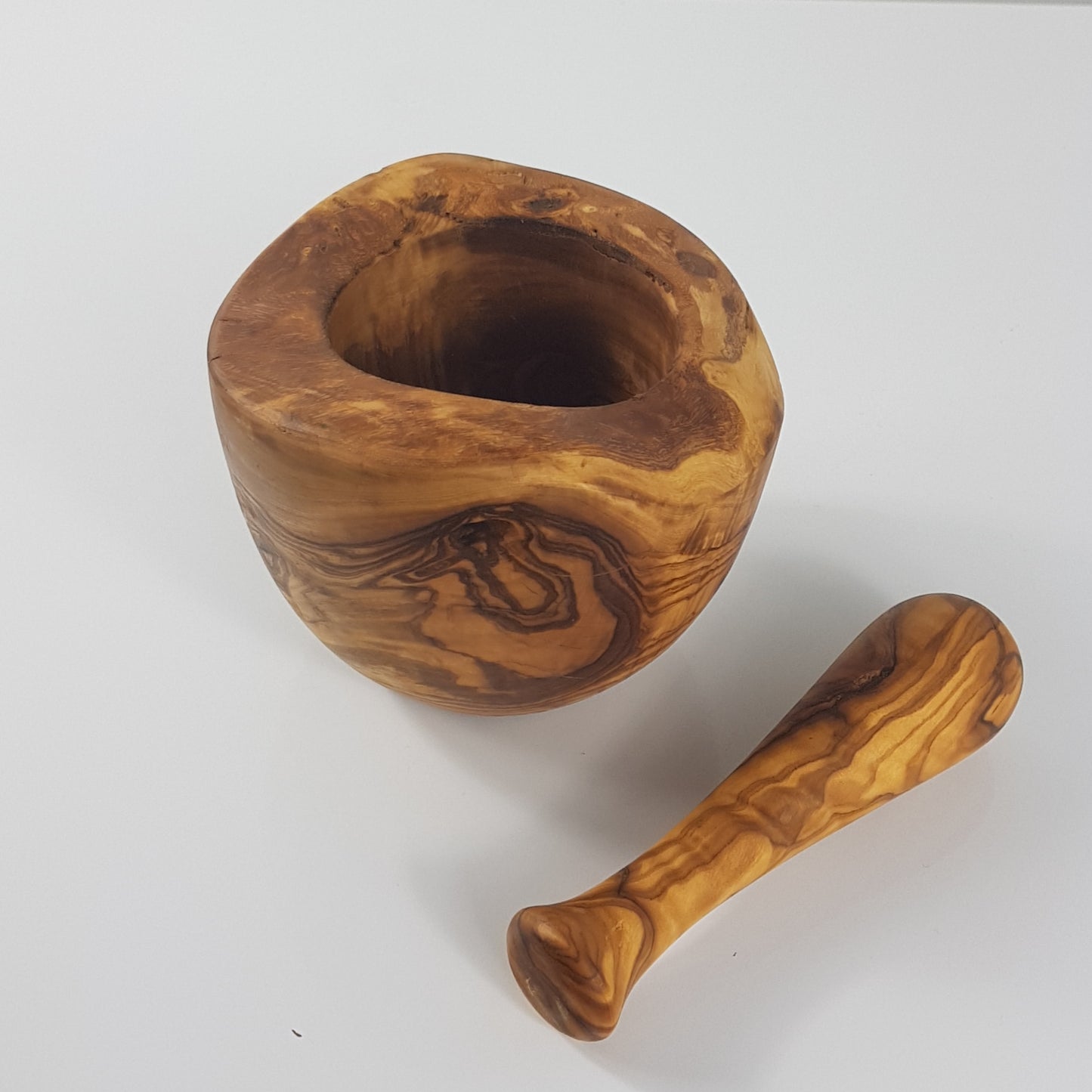 OLIVIKO 100% olive wood Mortar and Pestle Wooden Handmade