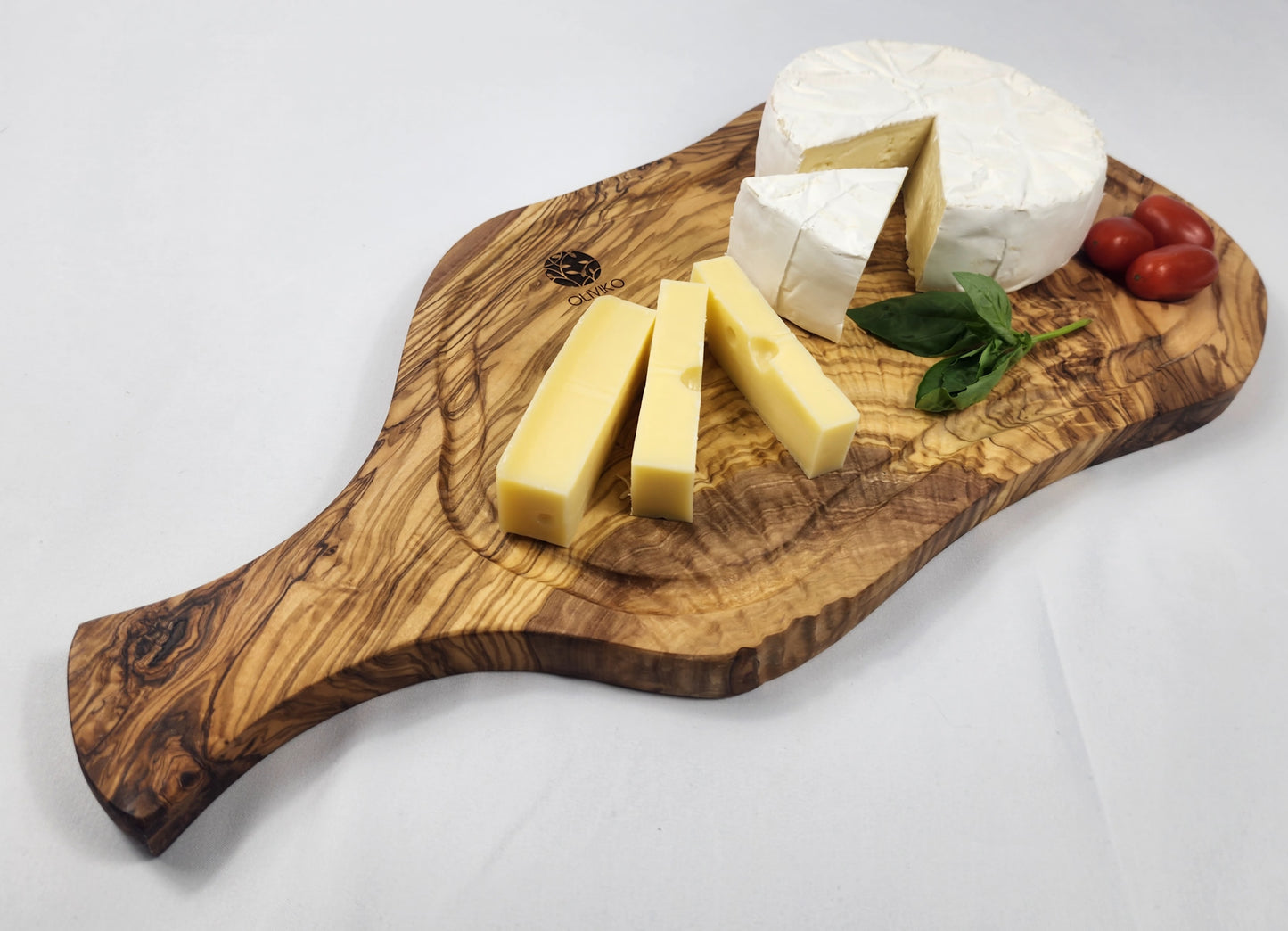 OLIVIKO 100% Olive Wood Cutting Board with Handle 20 L x 8 W Inch / 50 L x 20 W cm