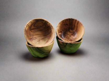OLIVIKO 100% Handmade Olive Wood Small Bowl, snack Bowl 4.75 inch Bowl