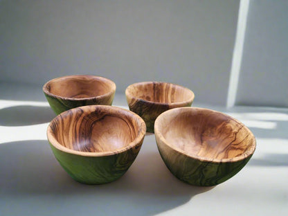 OLIVIKO 100% Handmade Olive Wood Small Bowl, snack Bowl 4.75 inch Bowl