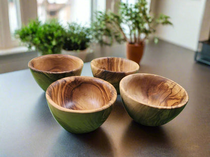 OLIVIKO 100% Handmade Olive Wood Small Bowl, snack Bowl 4.75 inch Bowl