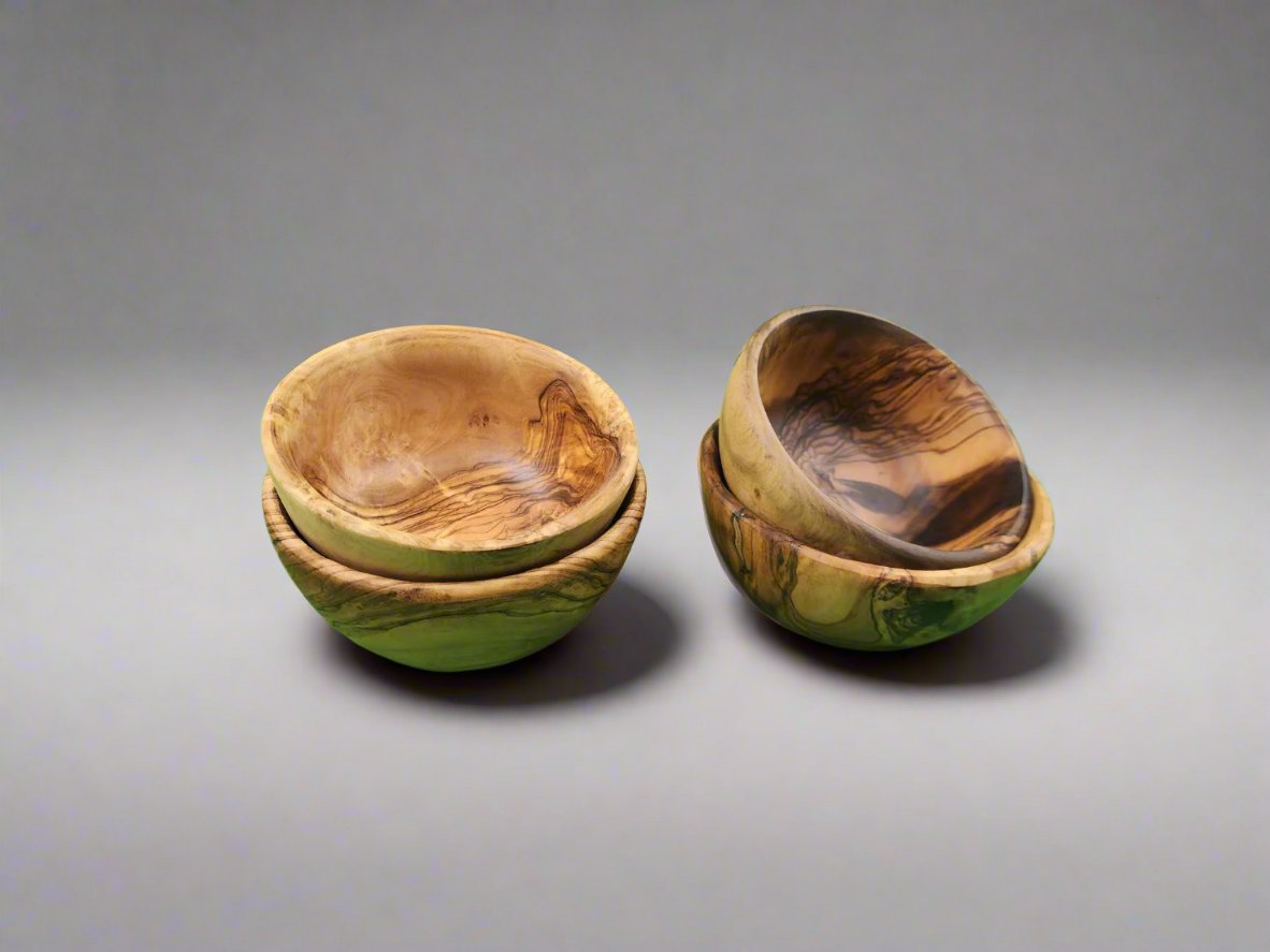 OLIVIKO 100% Handmade Olive Wood Small Bowl, snack Bowl 4.75 inch Bowl
