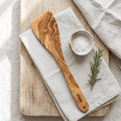 OLIVIKO Spatule en bois d'olivier fabriquée à la main – 30,5 cm