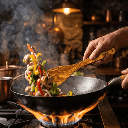 OLIVIKO Spatule en bois d'olivier fabriquée à la main – 30,5 cm