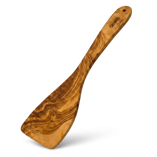OLIVIKO Handgefertigter Olivenholz-Pfannenwender – 30,5 cm