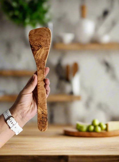 Handmade Olive Wood Utensils Kit of 5 Utensils 1 Spatula + 4 Spoon 100% Olive Wood