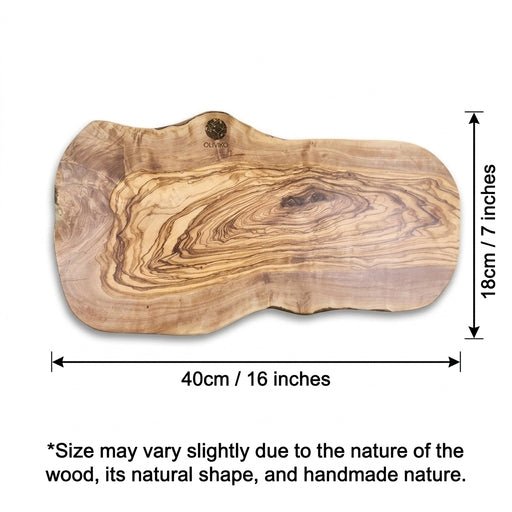 Handmade Olive Wood Cutting Board 16x8 inch with natural grain patterns and durable finish