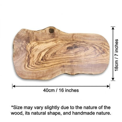 Handmade Olive Wood Cutting Board 16x8 inch with natural grain patterns and durable finish