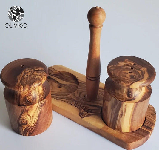 Handmade Olive Wood Salt and Pepper shaker - oliviko