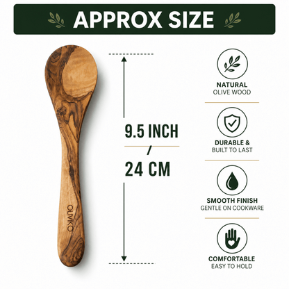Approx size chart – OLIVIKO olive wood salad servers 9.5 inch / 24 cm dimensions
