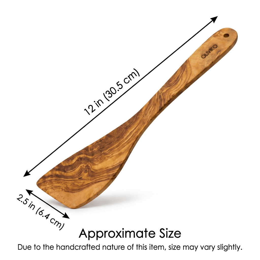 OLIVIKO Spatule en bois d'olivier fabriquée à la main – 30,5 cm