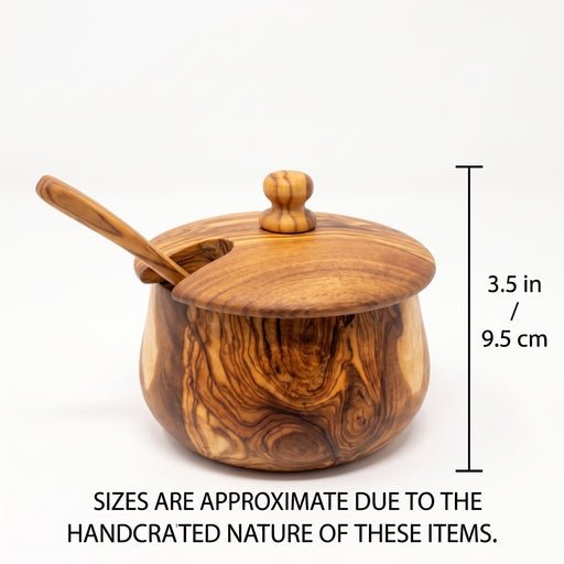 OLIVIKO™ Olive Wood Sugar Box Container With Lid