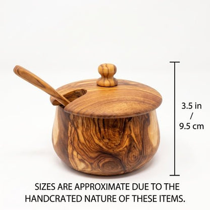 OLIVIKO™ Olive Wood Sugar Box Container With Lid