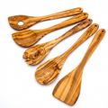 OLIVIKO Handcrafted Olive Wood Utensils Set (5-Piece) – Food-Safe