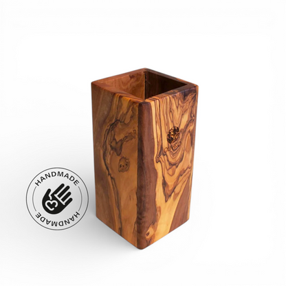 OLIVIKO Handcrafted Olive Wood Utensil Holder