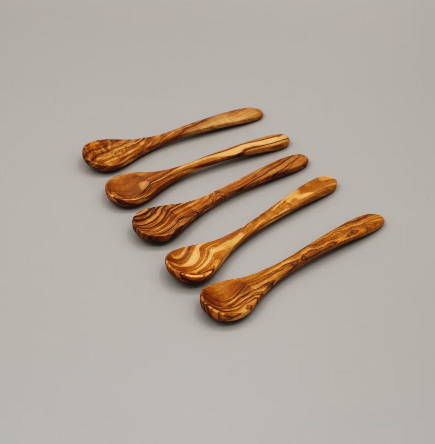 OLIVIKO Olive Wood Sugar & Spice Spoons – Set of 3