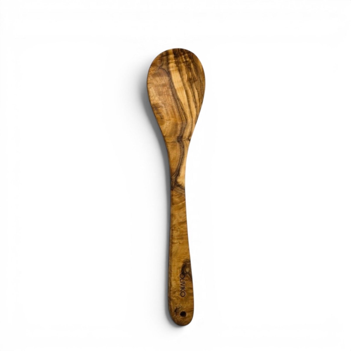 OLIVIKO Handcrafted Olive Wood Cooking Spoon – 12 Inch