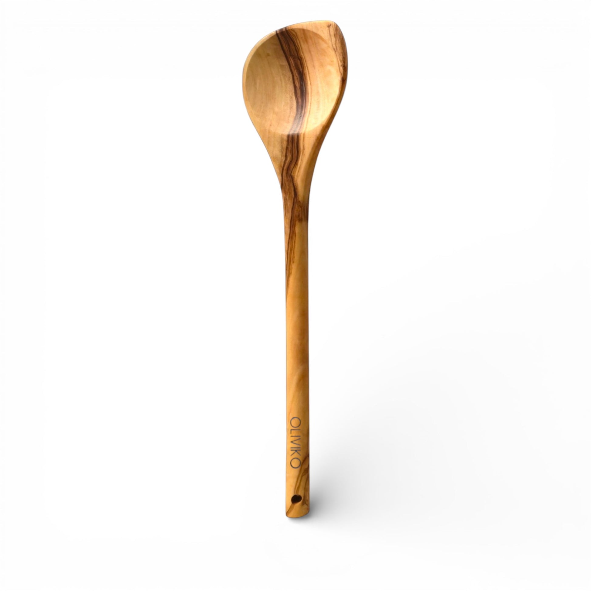OLIVIKO Handcrafted Olive Wood Cooking Spoon – 12 Inch